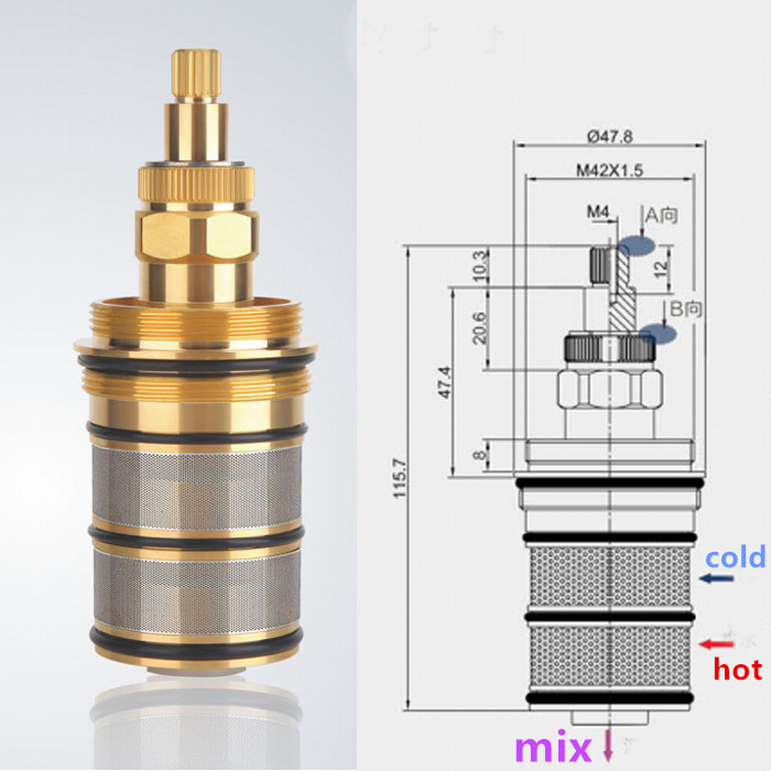 Shower Valve Cartridge - Pirinç banyo duş termostatik kartuş ve